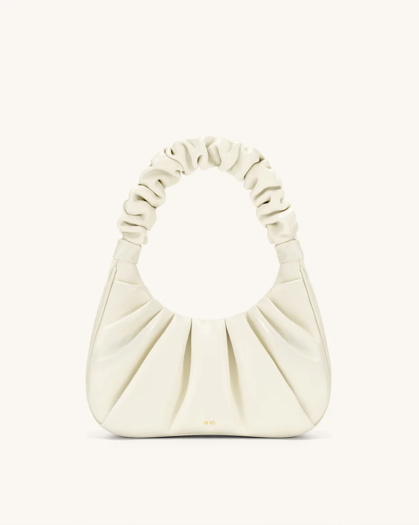 Gabbi Ruched Hobo Handbag - White