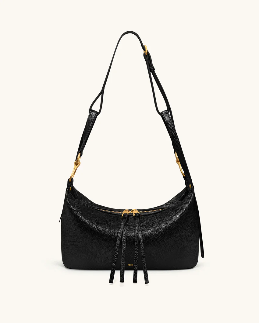 Selia Soft-Grain Crossbody Bag - Black