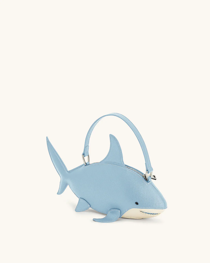 Nerys Shark Look Top Handle Bag - Light Blue