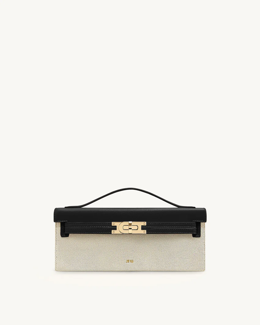Bria Structured Top Handle Bag - Black Canvas