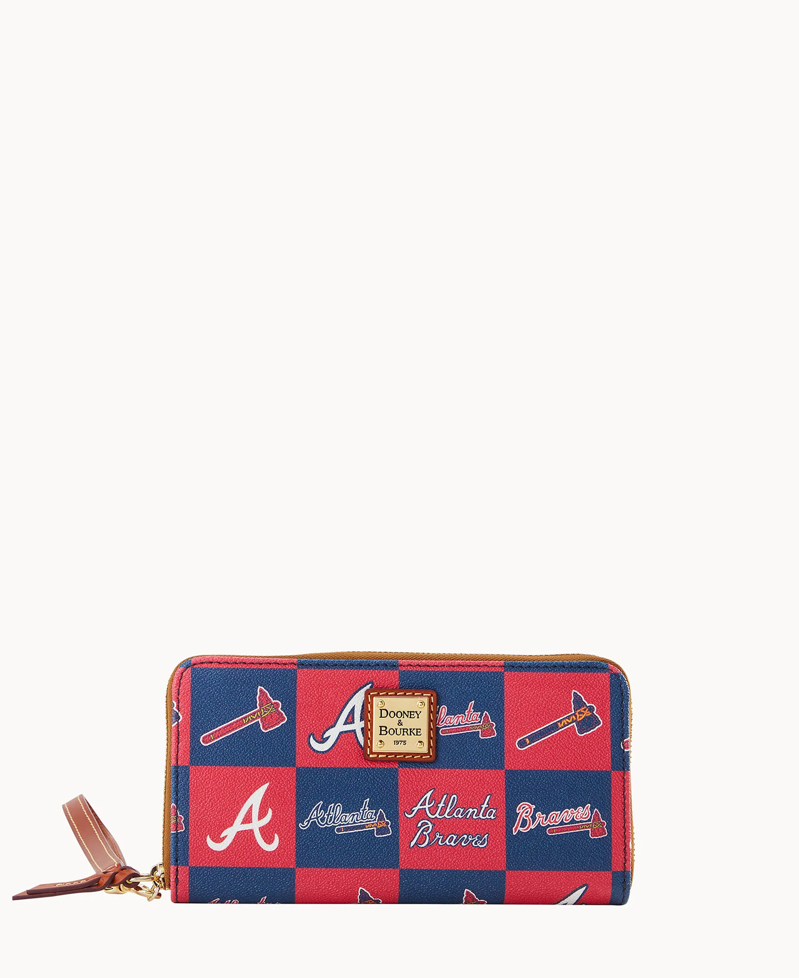 MLB Braves Large Zip Around Wristlet
