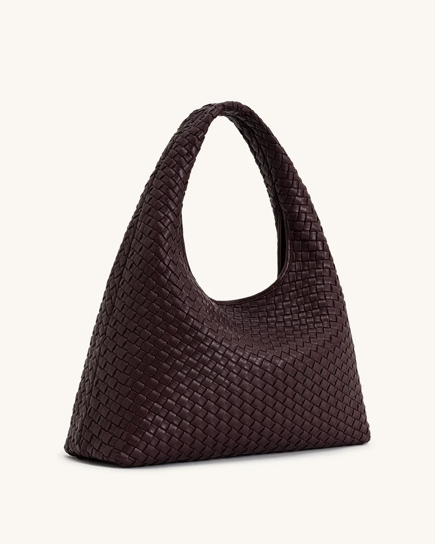 Iaura Woven Shoulder Bag - Deep Burgundy