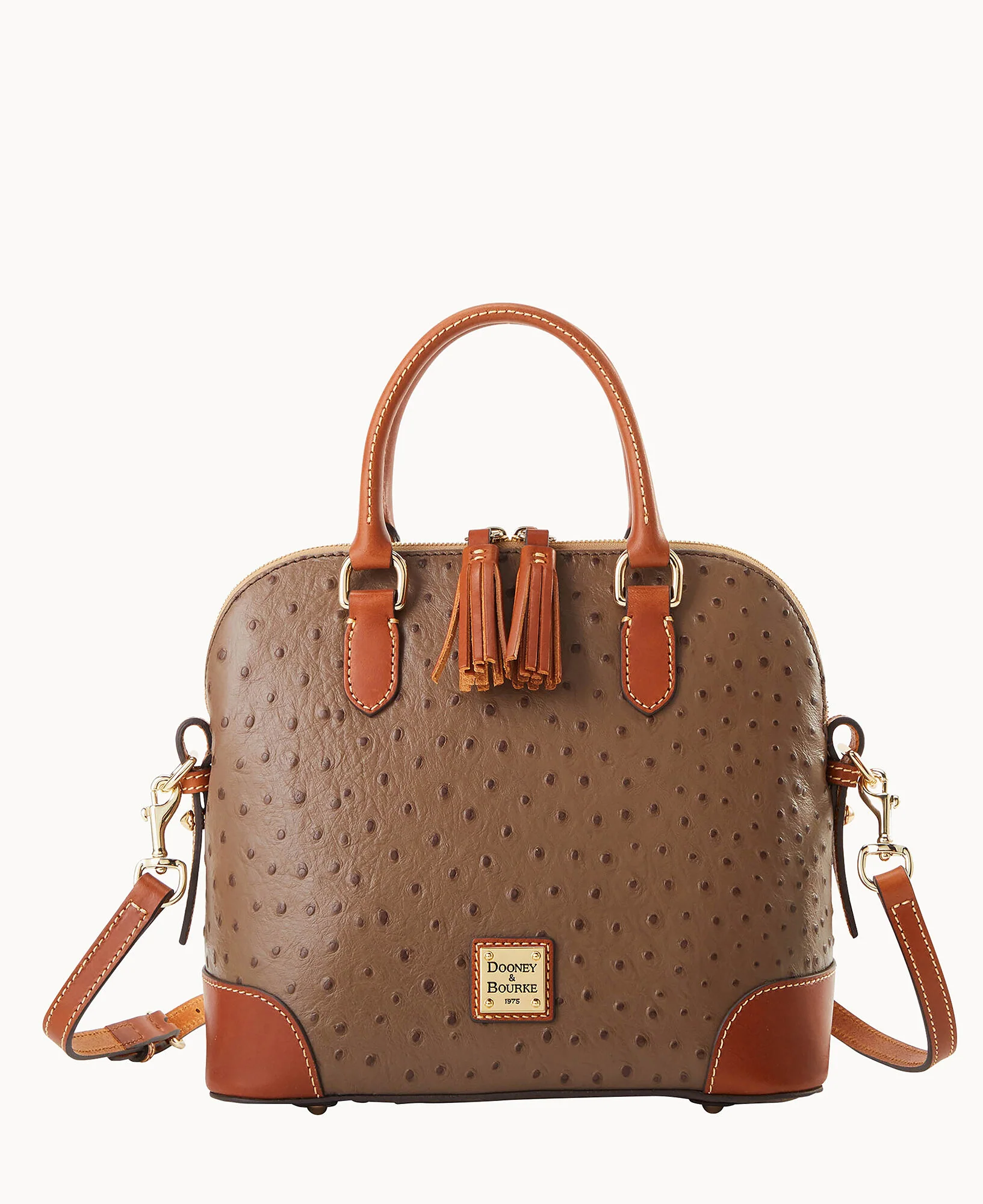 Ostrich Domed Satchel