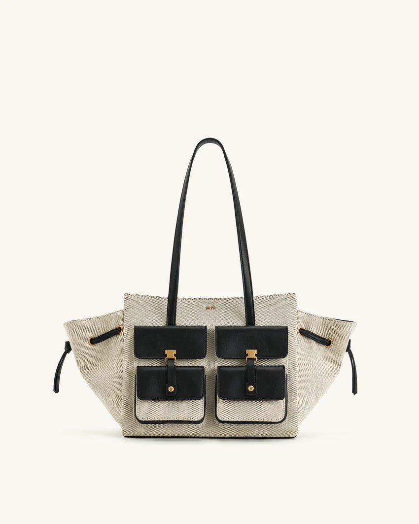 Linda Tote Bag - Black Canvas