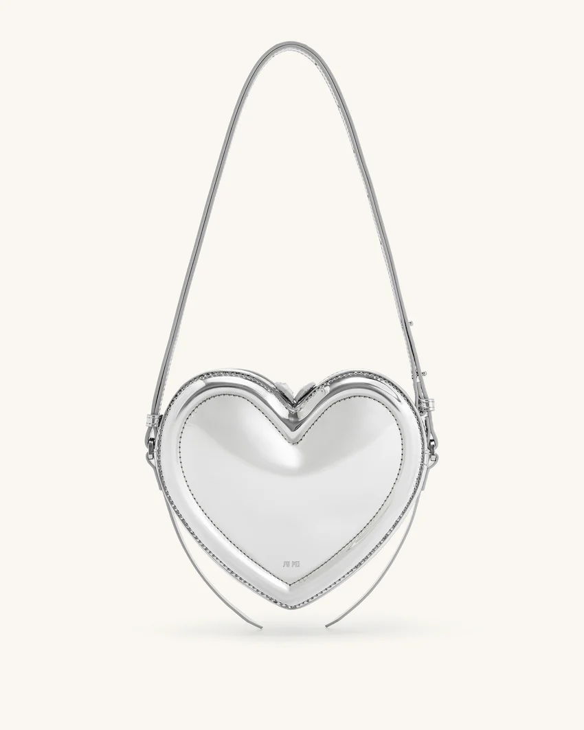 Arlene Heart Shaped Bag - Silver