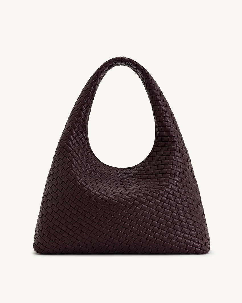 Iaura Woven Shoulder Bag - Deep Burgundy