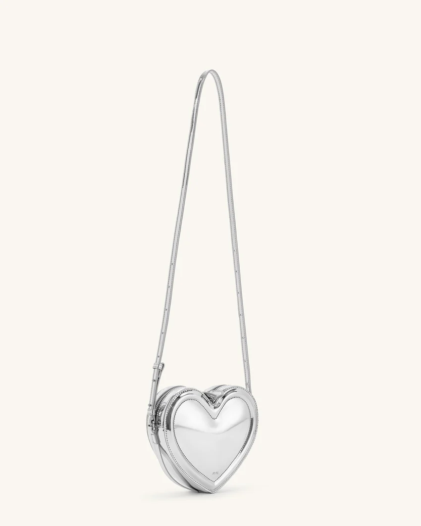 Arlene Heart Shaped Bag - Silver