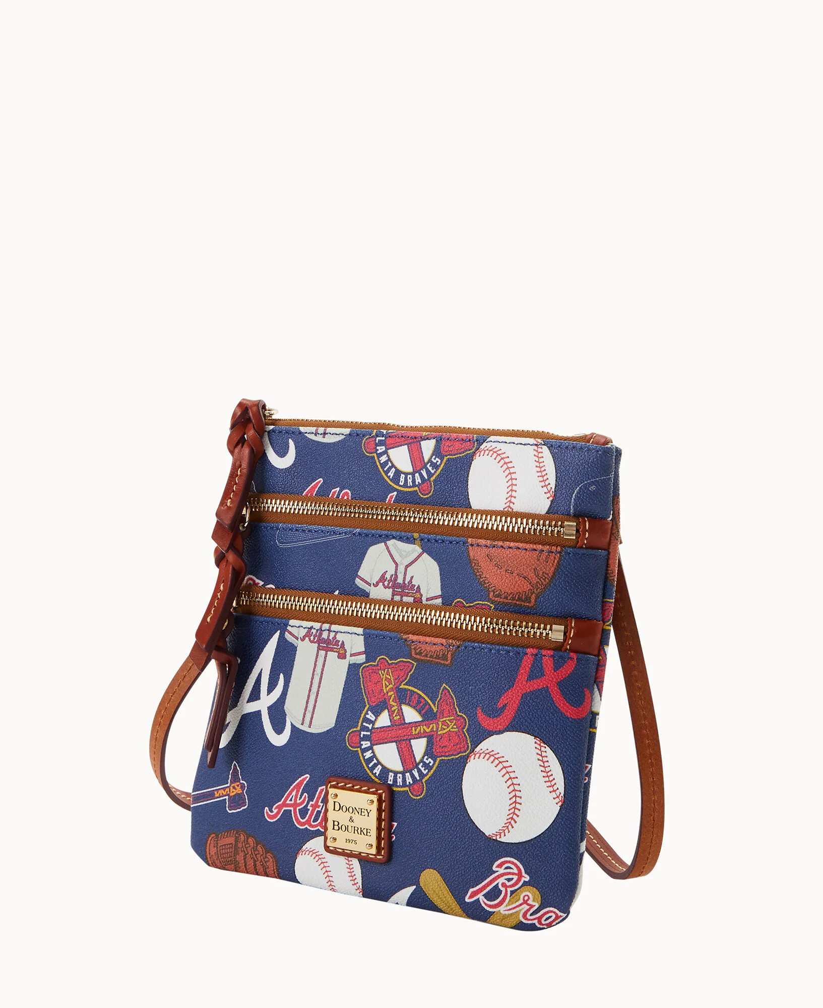 MLB Braves Triple Zip Crossbody