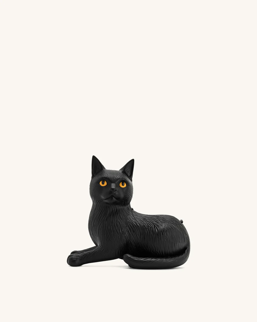 Hedy Black Cat Clutch - Black