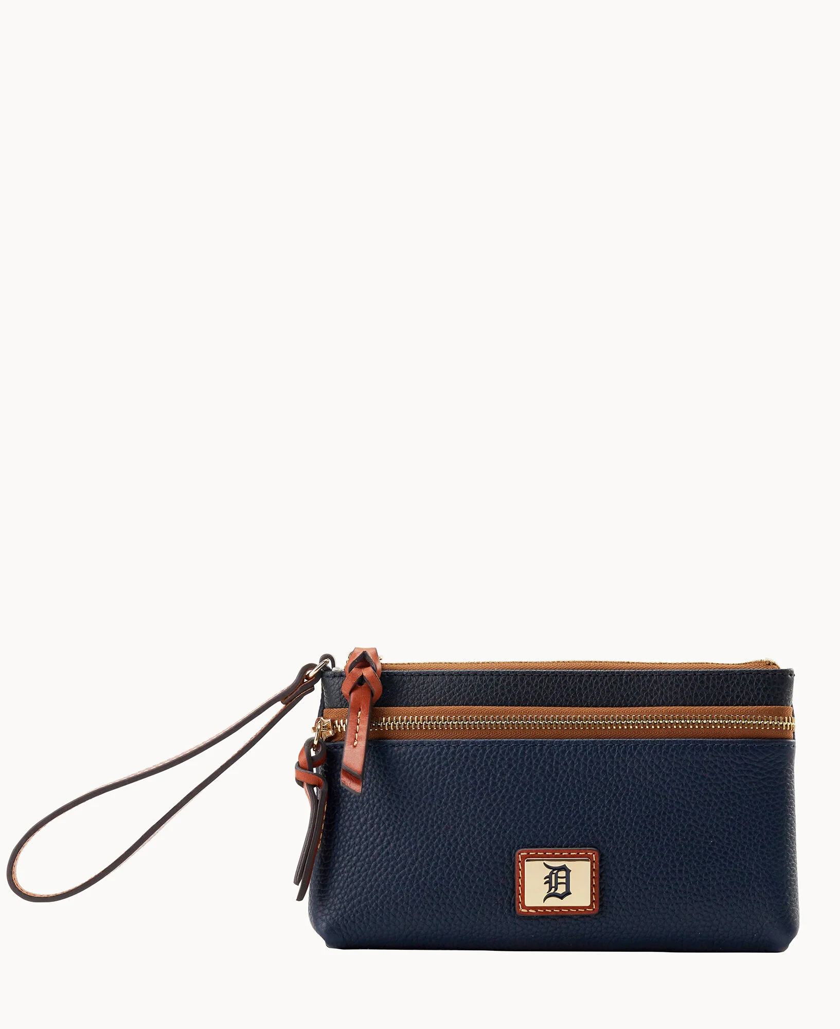 MLB Tigers Double Zip Wristlet