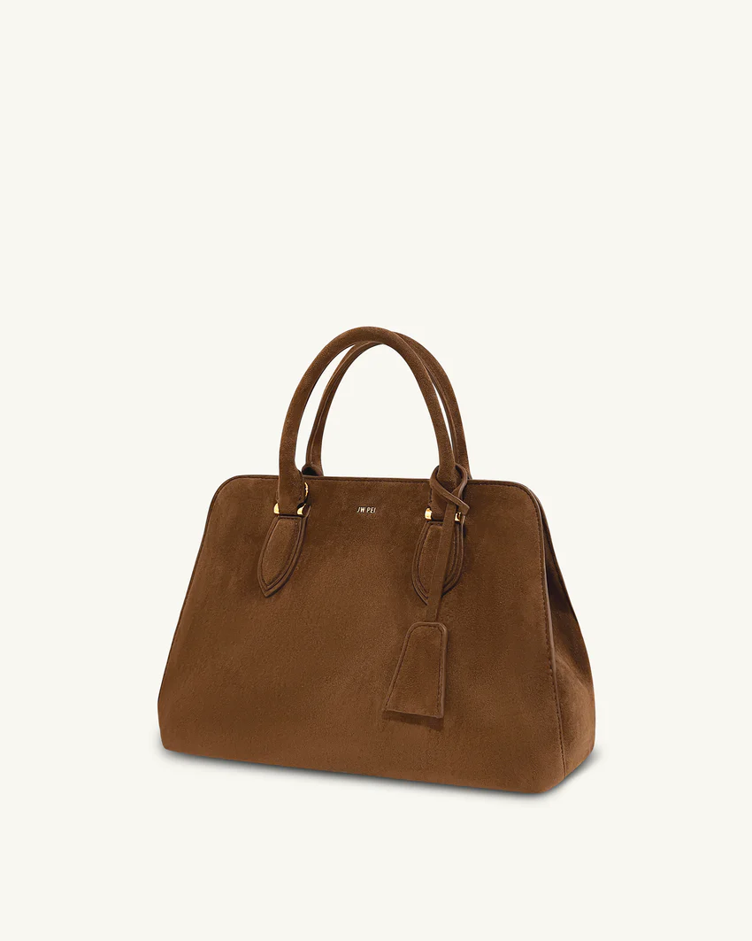 Lara Faux Suede Tote Bag - Brown