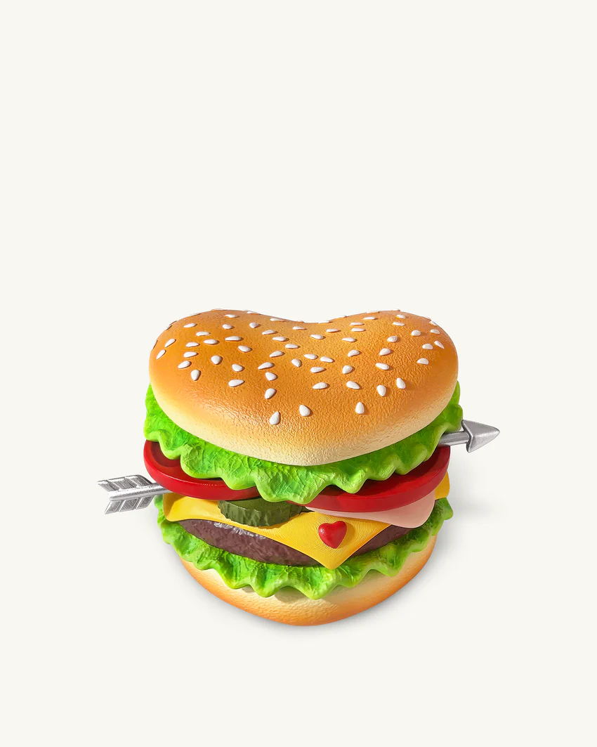 Heart Burger Novelty Clutch Bag - Multicolor