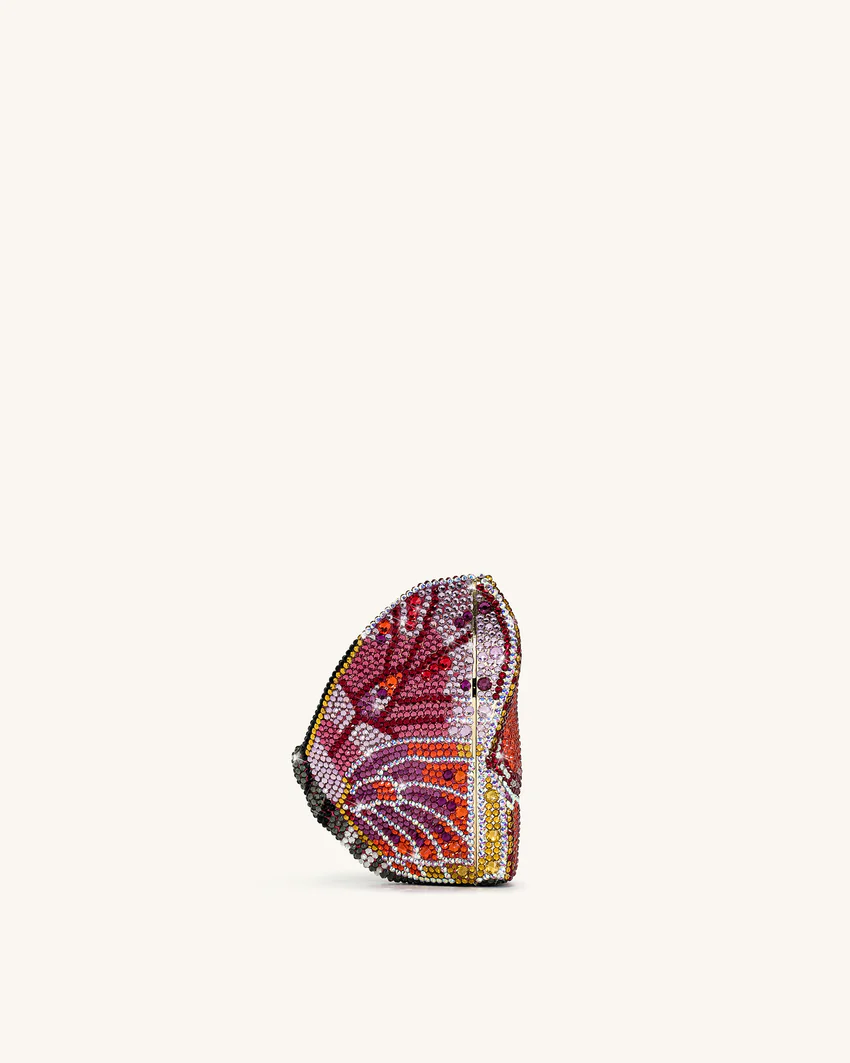 Paisley Crystal Butterfly Clutch - Multicolor