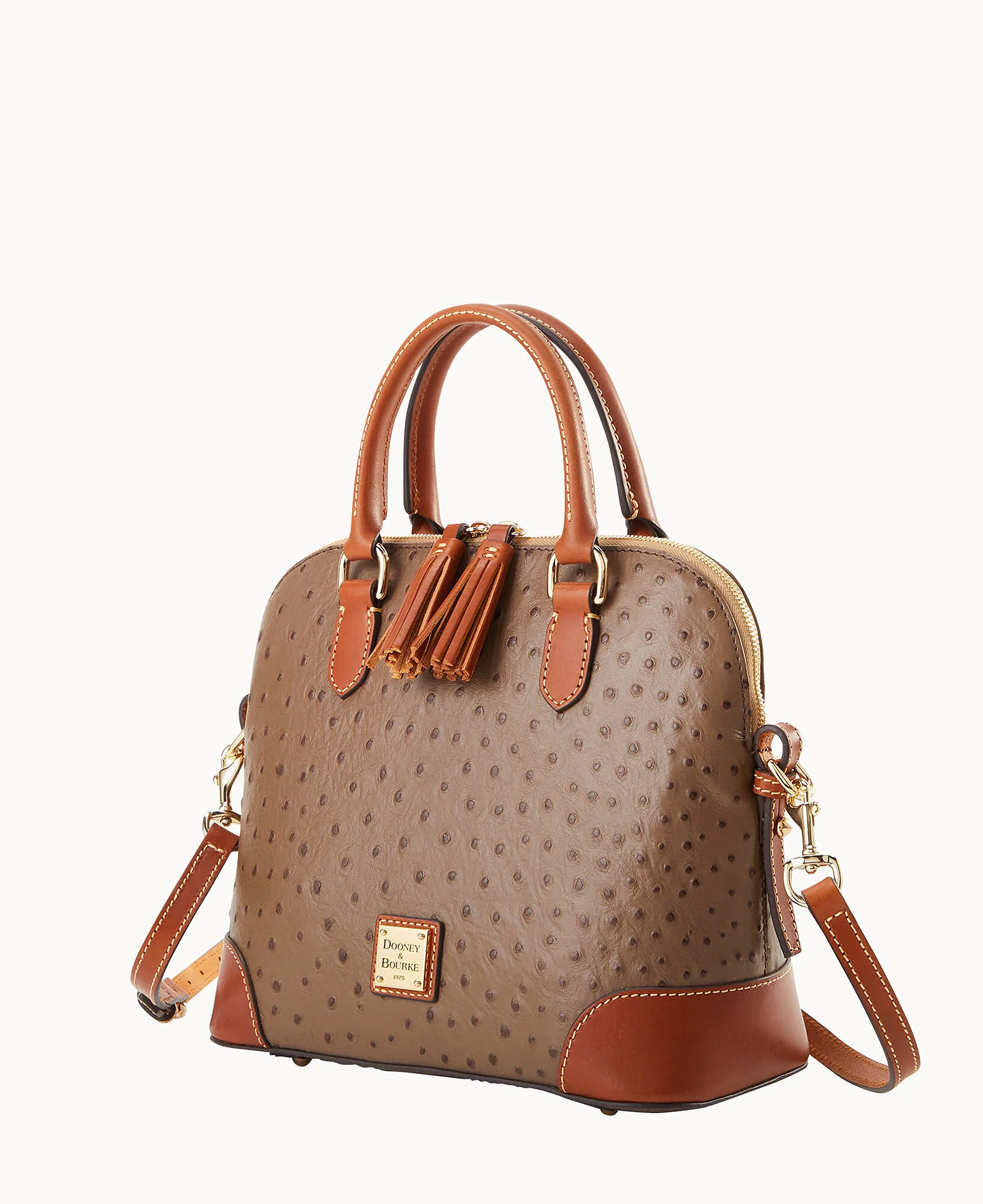 Ostrich Domed Satchel